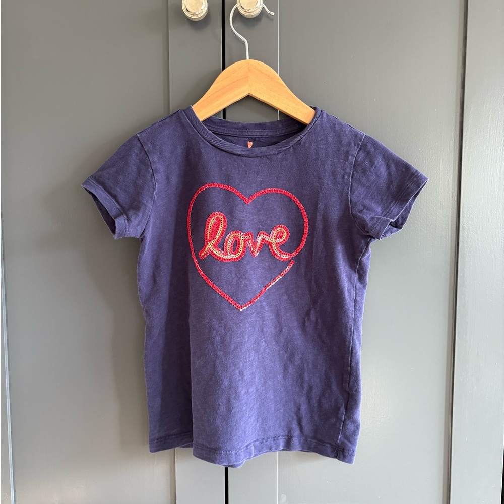 Crewcuts Navy Tee with Red Love Heart